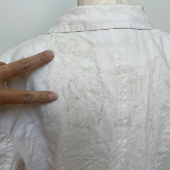 EUDON CHOI Women's Short Sleeve Linen Blazer Size 10 In Off-White - Picture 7 of 11